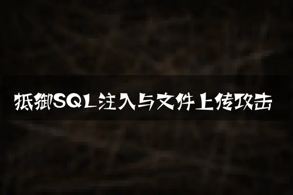 抵御SQL注入与文件上传攻击