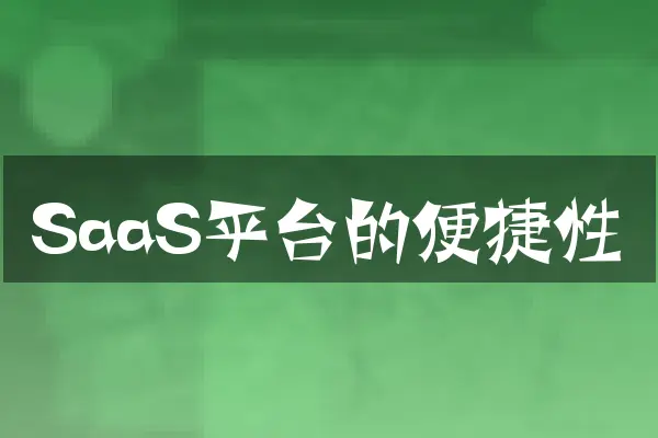 SaaS平台的便捷性