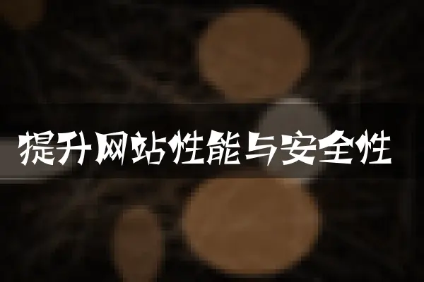 提升网站性能与安全性