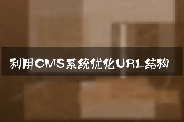 利用CMS系统优化URL结构
